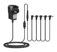 9V 1A Guitar Pedal Power Supply,DC Tip Negative Adapter with 5-Way Daisy Chain Cables AC Wall Charger for Guitar Effects Pedal Board Stompbox BOSS Behringer JOYO Donner MXR Electronic 5.5mm x 2.1mm