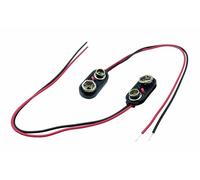 9V Battery Connectors - Pack Of 2 Replacement 9V / PP3 Battery Clips (Rigid Housing)