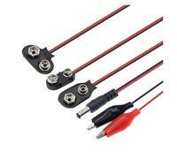 9V Battery Power Connector Snap Clip Adapter 15cm 2 Wired Cable Connection Buckle Holder Socket Plug With Alligator(Hard Shell,10PCS)
