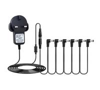 9V DC Guitar Pedal Power Supply Adapter, 5.5mm x 2.1mm Tip Negative Daisy Chain Guitar Pedal Power Supply, Compatible with BOSS, Behringer, Donner, Sonicake, JOYO Effects Pedals (6 Way Daisy Chain)