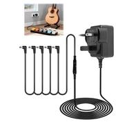 9V Guitar Pedal Power Supply Adapter for BOSS JOYO Behringer Donner Sonicake TC Electronic MXR, Wall Charger with DC 5 Way Daisy Chain Cables for Most Effect Pedals (300mA -1A)