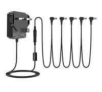 9V Guitar Pedal Power Supply Adapter with Centre Negative Plug, Featuring 5 Way Daisy Chain Cables, Compatible with 9Volt Boss Pedals, Casio Keyboards and Most Effect Pedals.