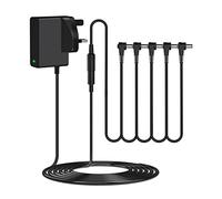 9V Guitar Pedal Power Supply DC 5 Way Daisy Chain Charger Compatible With Behringer, JOYO, Donner, BOSS, Sonicake, MXR, TC Electroneic, Zoom Effects Pedals Adapter Tip Negative 1.5m Cable (UKCA/Light)