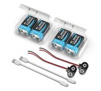 9V Li-ion Rechargeable Battery, 9 Volt 1300mAh Long Lasting Batteries w/Type-C Cable+9 Volt Buckle Connector with Storage Box Square Lithium Batteries for Smoke Alarms, Multimeters (4-Pack)