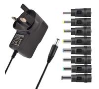 9v Power Supply Guitar Pedal Power Supply Universal 9V DC 1A Power Adapter with 8 Selectable Adaptor Tips for Household Electronics LED Strip Guitar Bass Stompbox Noise Reduction High Efficiency