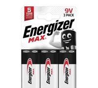 9V PP3 Alkaline Max Batteries, 3 Pack - E301530600 ENERGIZER