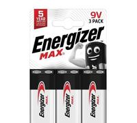 9V PP3 Alkaline Max Batteries, 3 Pack - E301530600 ENERGIZER