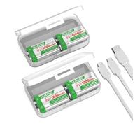 9V Rechargeable Battery, 4 Pack 1200mAh 9V High Capacity Lithium Batteries for Smoke Detectors, Microphone, Alarms, Toys, Flashlights, etc. with USB-C Charging Cable & Storage Box