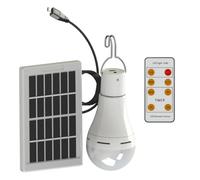 9W / 7W Portable LED Solar Powered Camping Light Bulb Remote Controlled Waterproof Outdoor Hanging Tent Lantern USB Solar Panel Charging Light for Camping Hiking Mountaineering