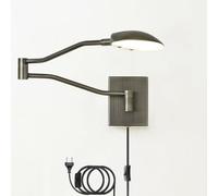 9W LED Wall Light Indoor 4000K Warm White Dimmable Adjustable with Switch, 270°+180° Rotatable Bedside Lamp Wall Reading Lamp with Plug and Cord,for Bedroom Living Room Office,Black