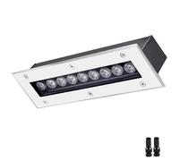 9W Outdoor Buried Lights - LED Landscape Lamp, IP65 Waterproof Stainless Recessed LED Spotlight, Rectangle LED Floor Light, LED Spot Lights, for Garden, Driveway, Patio, Step Illumination ( Color : Wa