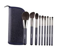 9x Synthetic Makeup Brushes Set Cream Powder Blush Dark Blue Soft Firm for Natural Beauty Professional Lady Cosmetic Tools Portable Fashionable Kit