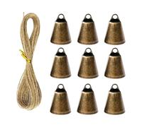 9X Vintage Metal Carillons And 5M Rope Set Traditional Holiday Deck Ideal For Donations Tree Ornamentation Permanent Iron Clinks Deck