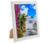 9x10 Wood Frame White, Natural Woodgrain 10x9in Picture Frame, Rustic Wooden 9 x 10 inch Gallery Photo Poster Frame with HD Plexiglass, Horizontal Vertical Wall Mounting Tabletop Display 1Pcs