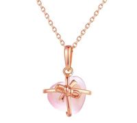 9x10mm Heart-Shaped Natural Rose Quartz Necklace - 2.55g Chain Jewelry