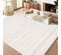 9x12 Area Rugs for Living Room, Soft Washable Boho Geometric Rug Moroccan Neutral Rug, Morden Farmhouse Stain Resistant Indoor Carpet for Bedroom Dining Room Playroom Office(9'x12',Beige)