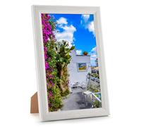 9x13 Wood Frame White, Natural Woodgrain 13x9in Picture Frame, Rustic Wooden 9 x 13 inch Gallery Photo Poster Frame with HD Plexiglass, Horizontal Vertical Wall Mounting Tabletop Display 1Pcs