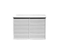 9x4.4ft Steel Outdoor Storage Shed with Slope Roof | Heavy-Duty Lockable Tool Shed | Galvanized Construction in White The hot sale White