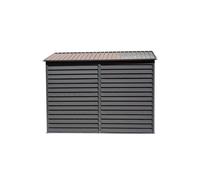 9x4.7ft Steel Outdoor Storage Shed | Lockable Heavy-Duty Tool Shed | Sloping Roof & Galvanized Design in Grey The hot sale Grey