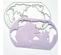 9x5.6cm World Map Metal Cutting Dies Stencil for Scrapbooking Photo Album Embossing Stencils,Embossing Template