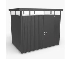 9x6 Biohort HighLine H2 Metal Shed - Single Door - Metallic Dark Grey