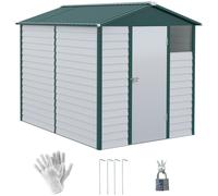 9'x6' Galvanized Metal Garden Shed Tool Storage Shed for Backyard Patio