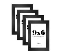 9x6 Photo Frame, Display 9x6 Pictures (22.9 x 15.2cm) Picture Frame for wall Display - Black - 4 Pack