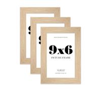 9x6 Photo Frame, Display 9x6 Pictures (22.9 x 15.2cm) Picture Frame for wall Display - Oak - 3 Pack