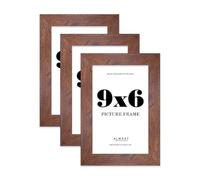 9x6 Photo Frame, Display 9x6 Pictures (22.9 x 15.2cm) Picture Frame for wall Display - Rustic Wood - 3 Pack