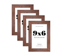 9x6 Photo Frame, Display 9x6 Pictures (22.9 x 15.2cm) Picture Frame for wall Display - Rustic Wood - 4 Pack