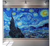 9x6ft Van Gogh Starry Sky Backdrop Abstract Stars Wall Oil Painting Photography Background Van Gogh Aesthetic Artwork for Wallpaper Decoration Birthday Party Baby Shower Wedding Photo Studio Props