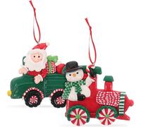 (9X8.5X1CM, One size) 2pcs Cartoon Car Pendant Xmas Tree Pendant Christmas Party Scene Layout Pendants
