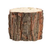 (9X8X8cm, One size) Natural Wood Flower Container Rustic Bark Design Planter Party Home Decor