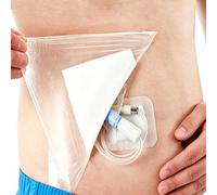 9x9 Dialysis Catheter Shower Cover, Waterproof Shower Caps for Chest, Chemo Port Covers for Showers, G/J Peg Feeding Tube, Wound Dressing, No Glue in the Center (Pack of 20)