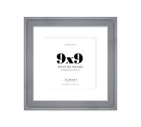 9x9" Grey Picture Frame - 9x9" Square Frame with 7x7" Mount for 9x9"/7x7" Pictures Art Deco Style Wall Art, 1 Pack