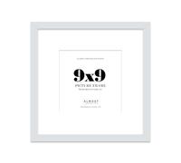 9x9 Light Grey Picture Frame with Mount for 7x7 Photos, Prints - Modern Square Wall Frame, 1 Pack