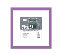 9x9 Purple Picture Frame with Mount for 7x7 Photos, Prints - Modern Square Wall Frame, 1 Pack