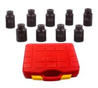 9PCS AXLE HUB NUT DEEP IMPACT SOCKET SET 1/2"DR THIN WALL SHAFT SOCKET 29-38