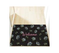 (A-1, 80X100cm 31.5X39.3in) Small flower entrance mat, home door silk ring anti slip foot mat, high-end feeling mat for entering the door