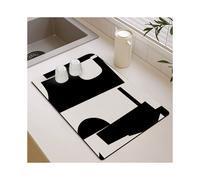(A-1, 80X120cm 31.5X47.3in) Kitchen countertop drain mat, household water absorbing groove edge mat, water absorbing and drying rubber cushion