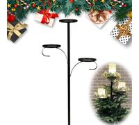 A*1 Black Triple Tree Topper, Unique Candelabra Candle Holder, 3 Tier Light Up Christmas Topper