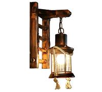 A.1.Coo Industrial Retro Pendant Light, Wooden Vintage Pendant Lamp, Yellow, 45cm x 100cm x 50cm, Indoor Use