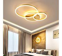 A.1.Coo LED Ceiling Light Bedroomlamp Dimmable with Remote Control Living Room Metal Lights Modern Ring Ceiling Lamp Acrylic Hanging Lamp for Bedroom Study Room Kidsroom Chandelier,Gold,3 Ringe