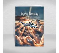 A-10 Thunderbolt Birthday Card for Papa - American Close Air Support Attack Aircraft - Military Warthog Aeroplane Jet Theme: Papa Birthday Card (Size A5)