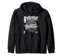 A-10 Warthog Close Air Support Aircraft Comic Book Edition Zip Hoodie