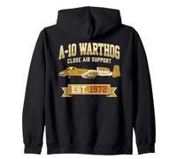 A-10 Warthog Distressed Retro Aviation Zip Hoodie