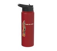 A-10 Warthog Funny Hog is Love Retro Sunset Graphic Stainless Steel Insulated Water Bottle