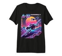 A-10 Warthog Jet Airplane 80s Synth Wave Graphic Premium T-Shirt