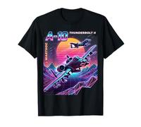 A-10 Warthog Jet Airplane 80s Synth Wave Graphic T-Shirt