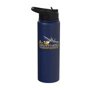 A-10 Warthog Jet Distressed Logo Graphic Stainless Steel Insulated Water Bottle